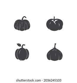 Flat pumkin design logo illustrations vector template