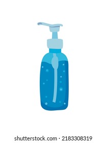 flat pump bottle over white
