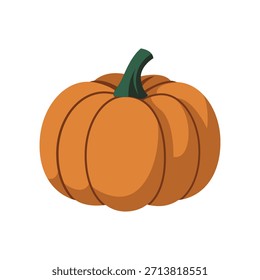 Flache Kürbis Illustration Vektor - Herbst Ernte Gemüse Symbol auf weißem Hintergrund.