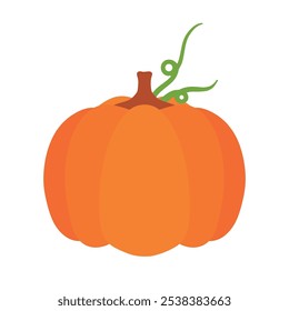 Calabaza plana kabocha Icono kawaii doodle dibujos animados Halloween vegetal y fruta diseño de Ilustración vectorial para niños y niños libros para aprender verduras y alfabeto