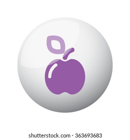 Flat purple Apple icon on 3d sphere