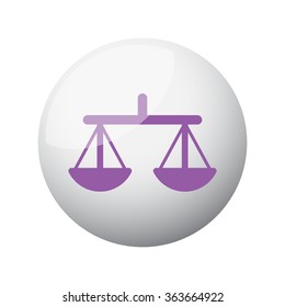 Flat purple Balance icon on 3d sphere
