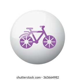 Flat purple Bicycle icon on 3d sphere