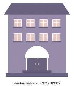 flat purple building over white