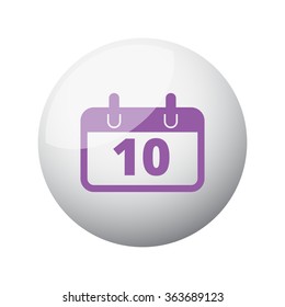 Flat purple Calendar icon on 3d sphere
