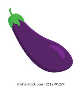 flat purple eggplant clip art icon animated vector design vegetable for kids and children alphabet and coloring books