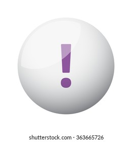 Flat purple Exclamation Mark icon on 3d sphere