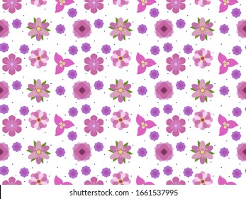 Flat Purple Flower Pattern White Background Stock Vector (Royalty Free ...