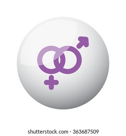 Flat purple Gender icon on 3d sphere