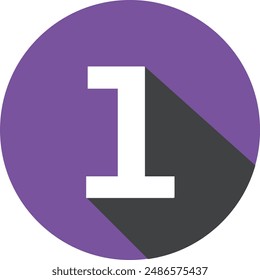 Flat purple Icon Number, 1