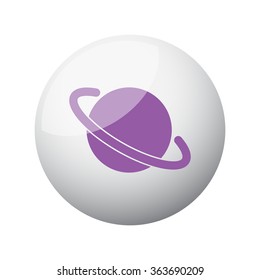 Flat purple Jupiter Icon icon on 3d sphere
