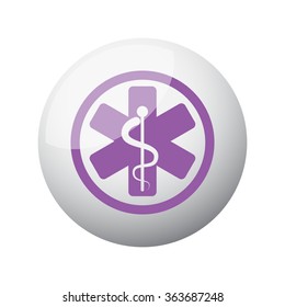 Flat purple Medical  icon on 3d sphere