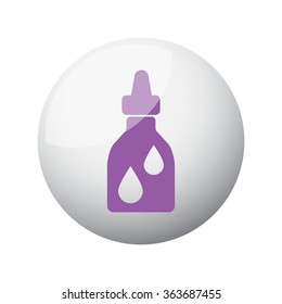 Flat purple Medicine Bottle icon on 3d sphere