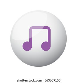 Flat purple Notes icon on 3d sphere