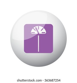 Flat purple Personal Scale icon on 3d sphere