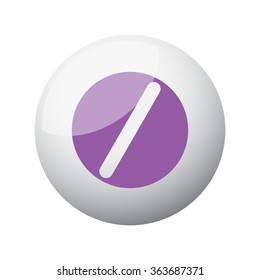 Flat purple Pill icon on 3d sphere