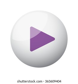 Flat purple Play icon on 3d sphere