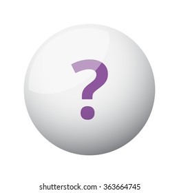 Flat purple Question Mark icon on 3d sphere
