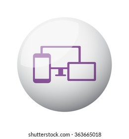 Flat purple Responsive Media Design icon on 3d sphere