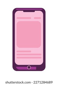flat purple smartphone over white