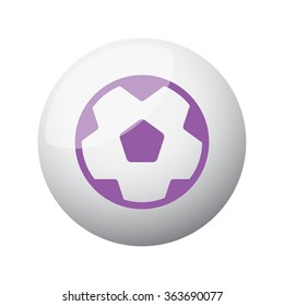 Flat purple Soccer Ball icon on 3d sphere