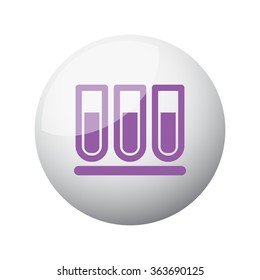 Flat purple Test Tube icon on 3d sphere