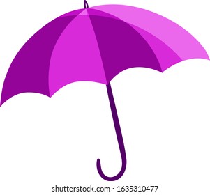Flat purple umbrella vector, Illustration of 2d umbrella, Beach umbrella for sun shade