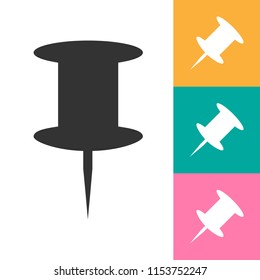 Flat Push Pin Icon