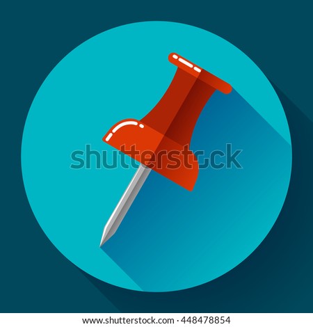 Flat Push pin icon for web and application