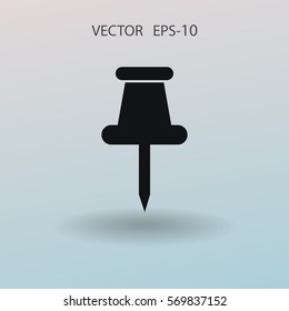 Flat  Pushpin icon, vector illustration