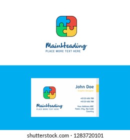 Flat Puzzle game  Logo and Visiting Card Template. Busienss Concept Logo Design