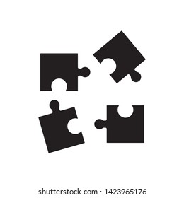 flat puzzle icon symbol sign, vector, eps 10