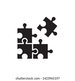 flat puzzle icon symbol sign, vector, eps 10