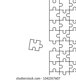 Flat puzzle. a lot of piece flat puzzle presentation. Many step circle business background. Section compare service banner. Vector illustration 