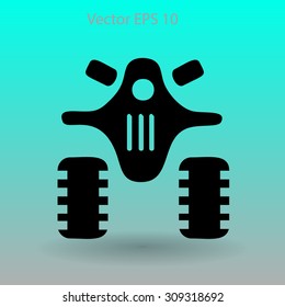 Flat quad bike icon
