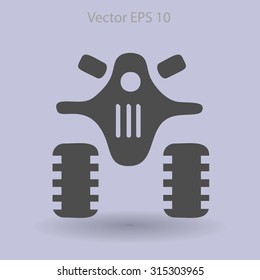 Flat quad bike icon