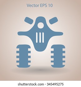 Flat quad bike icon