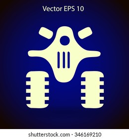 Flat quad bike icon