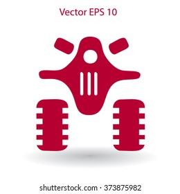 Flat quad bike icon