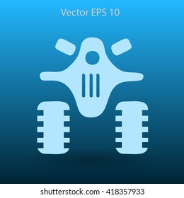 Flat quad bike icon