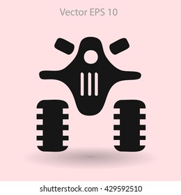 Flat quad bike icon