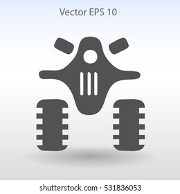 Flat quad bike icon
