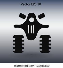 Flat quad bike icon