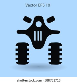 Flat quad bike icon