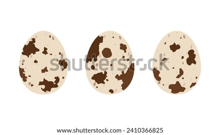 Flat quail eggs. Cartoon vector illustration isolated on white background