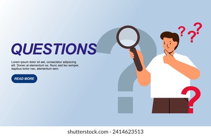 Flat questions concept illustration vector