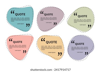 flat quote box frame vector collection suitable for speech, talking, quotes, comics templates