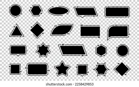Flat Quote Bubbles Set - Different Vector Illustrations Isolated On Transparent Background