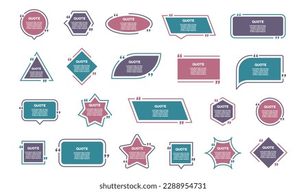 Flat Quote Bubbles Set - Different Vector Illustrations Isolated On White Background