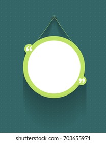 Flat Quotes Banner Design, Blank Text Card Vector Illustration